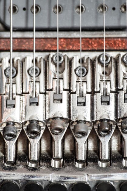 Photo electric guitar detail view zoom in to floyd rose very shallow depth of field image