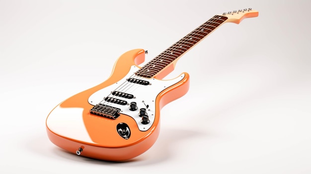 Photo electric guitar on white background