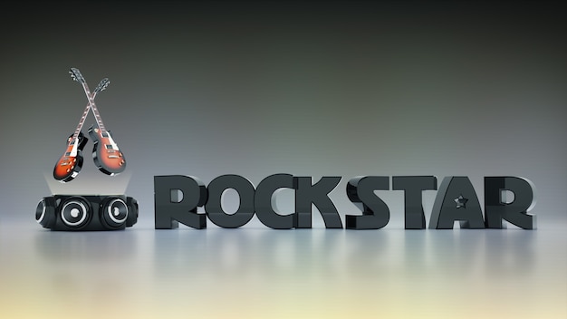 electric guitar with speakers 3d
