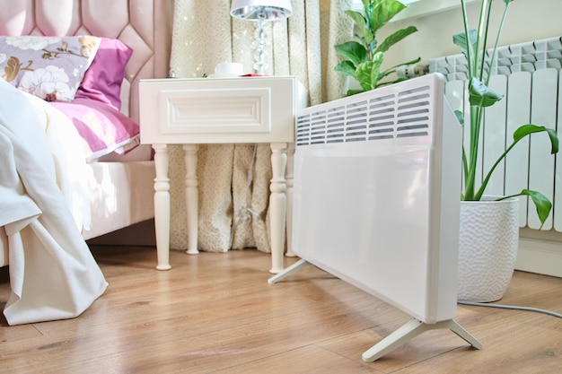 electric heater in the interior of the bedroom