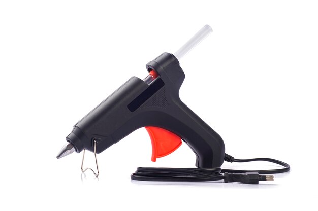 Electric hot glue gun isolated