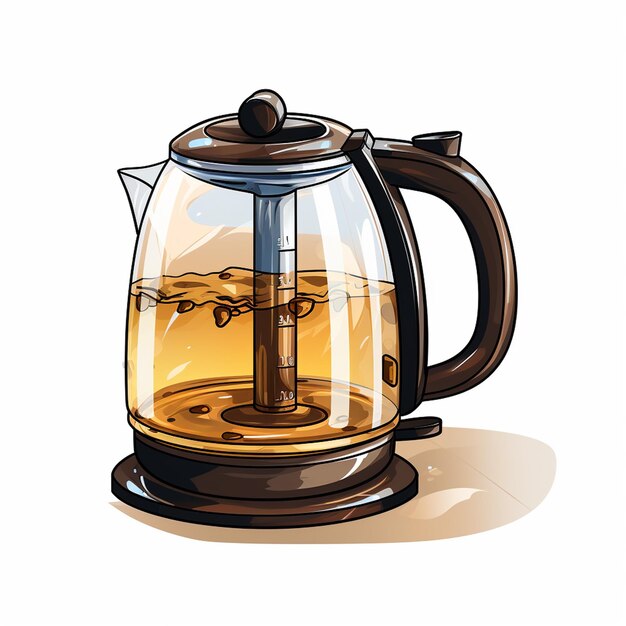 Foto electric kettle hand drawn illustration without background image