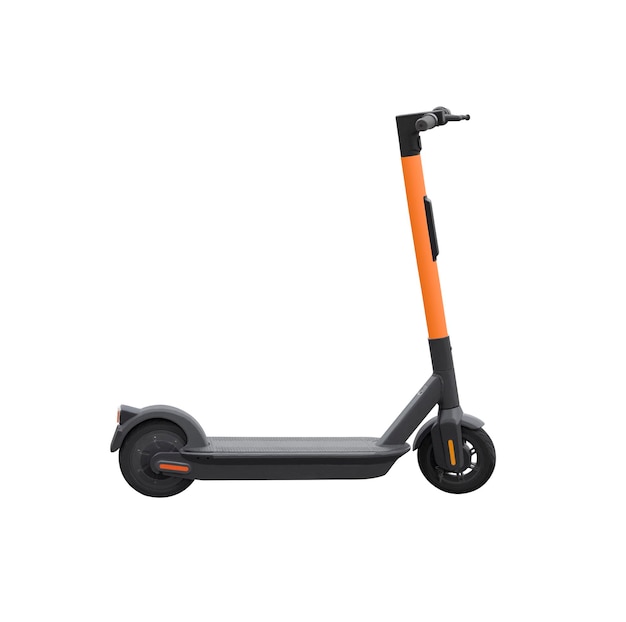 Electric kick scooter isolated on white background