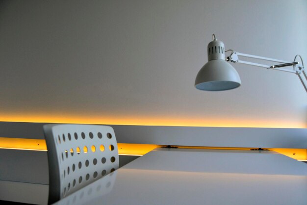 Photo electric lamp by wall