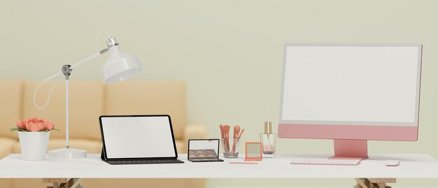 Electric lamps on table