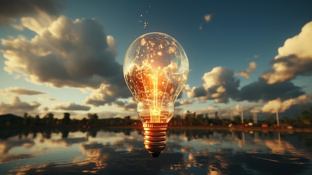 electric light bulb HD 8K wallpaper Stock Photographic Image