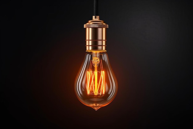 Electric lighting bulb on the dark background