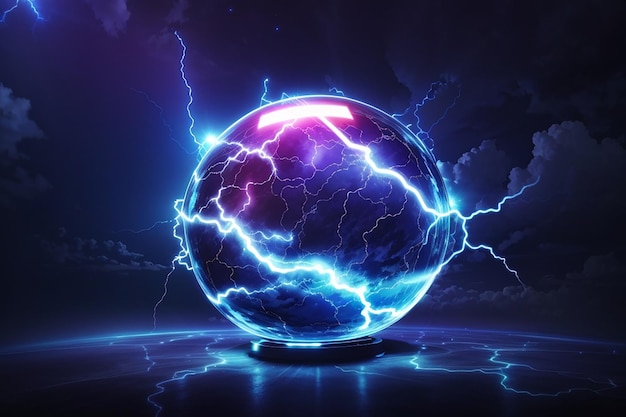 Electric lightning ball background
