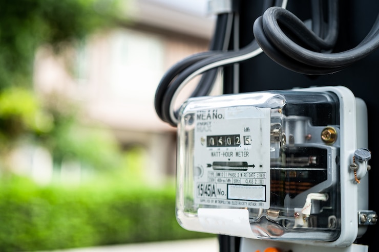 Photo electric measuring power meter for energy cost at home and office.