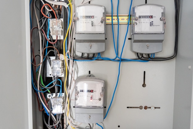 Electric meter with a lot of wires residential repair
bills