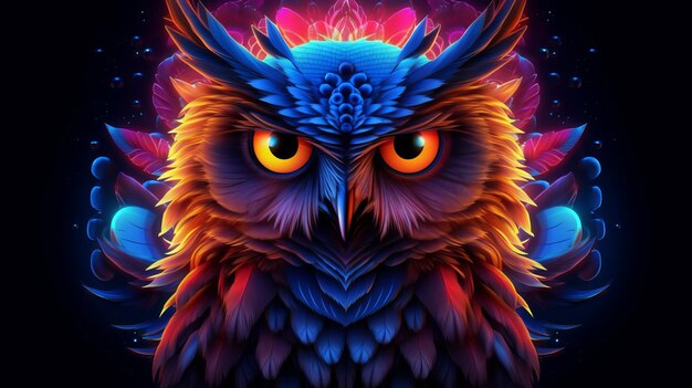 Electric Neon Owl