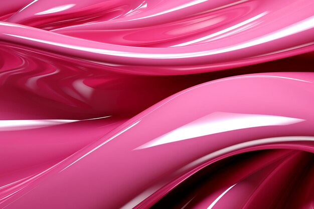 Electric pink chrome waves with abstract shapes