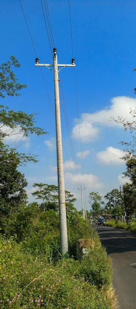 Electric pole taken from a far angle
