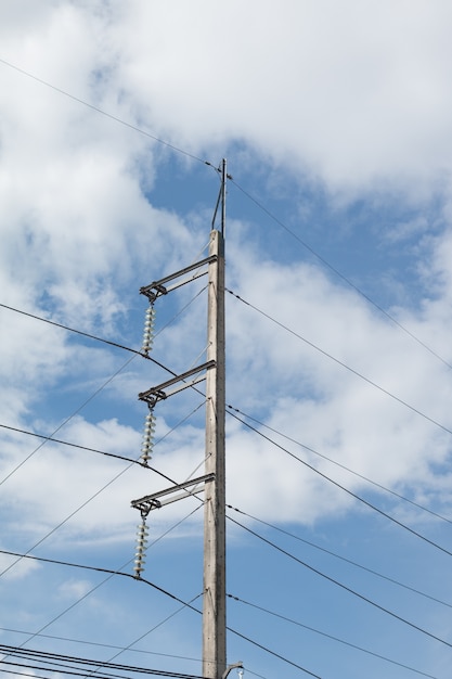 Electric power lines in the sky