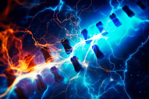 Electric pulses Abstract background of electricity AI Generated