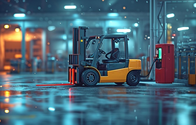 Electric recharging station for forklift truck charging