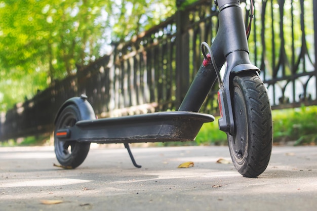 Electric scooter on background of the city