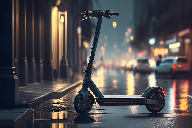 Electric scooter in the city Generative ai design