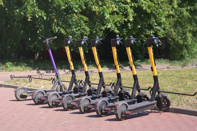 Electric scooter parking per minute scooter rental in the city