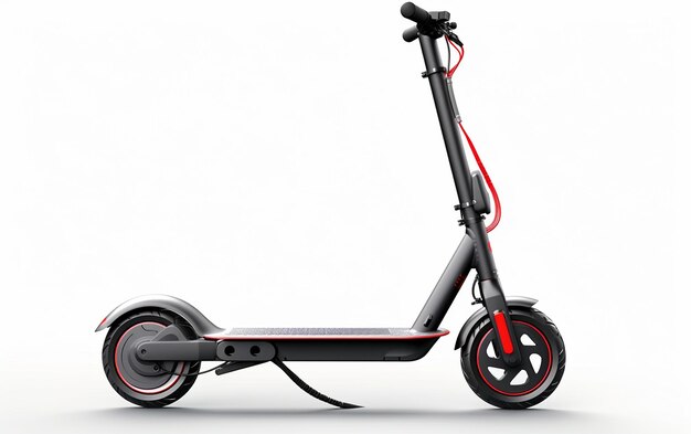 Electric Scooter with Foldable Design on a White Background