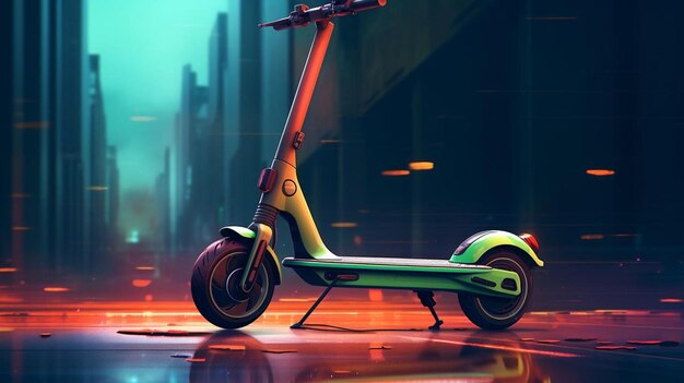 Фото Электрические скутеры экологически безопасная городская мобильность генеративный ии