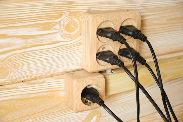 Electric sockets made of natural wood safe sockets environmentally friendly materials