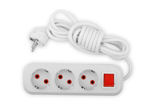 Foto splitter elettrico isolato su sfondo bianco