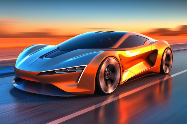 Electric sport car design concept for clean energy vehicle Created with Generative AI technology