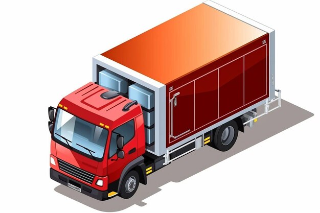 Electric truck isometric composition