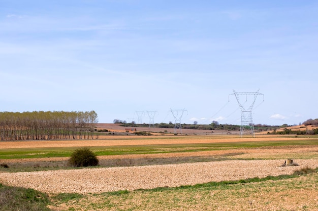 Electric turret in fields of Castilla y Leon