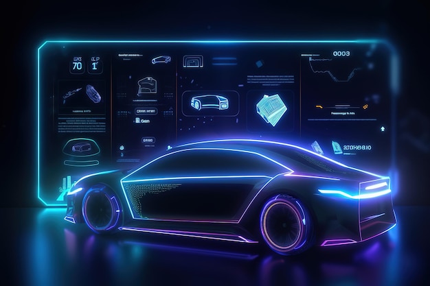 Электромобиль с программным обеспечением для самоуправляемых автомобилей будущегоАвтономный вождение автомобиля