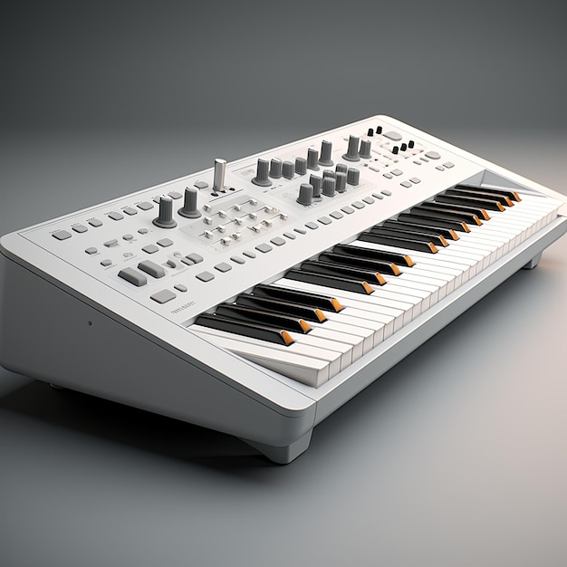 Electric White Synthesizer Mockup