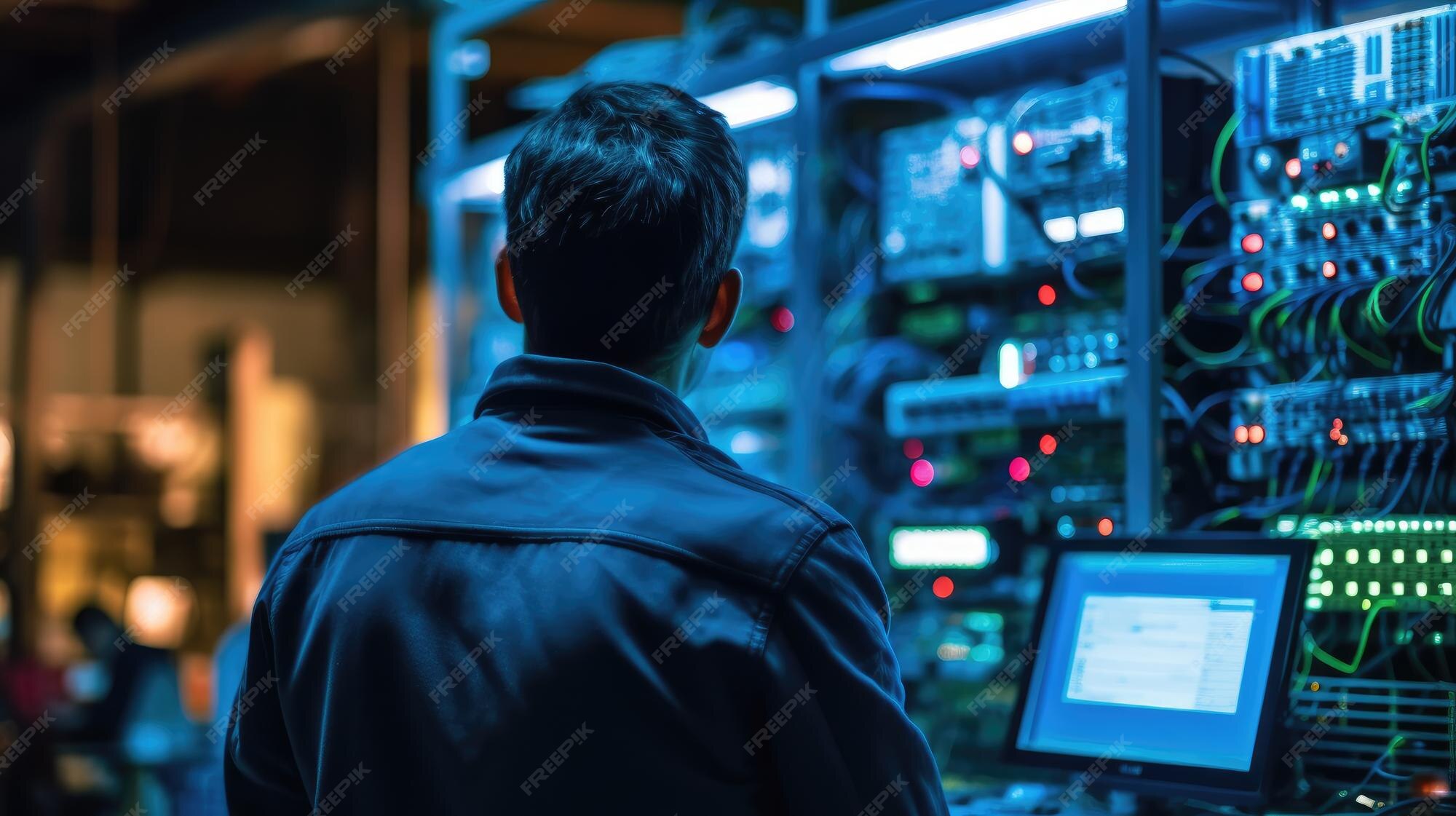 Premium Photo | Electrical engineer programming for automation ...
