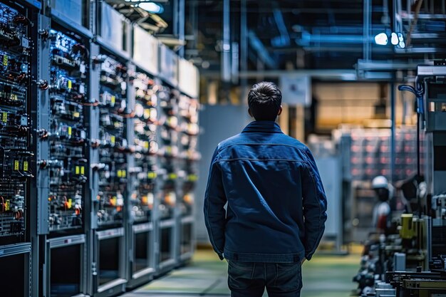 Premium AI Image | electrical engineer programming for automation ...