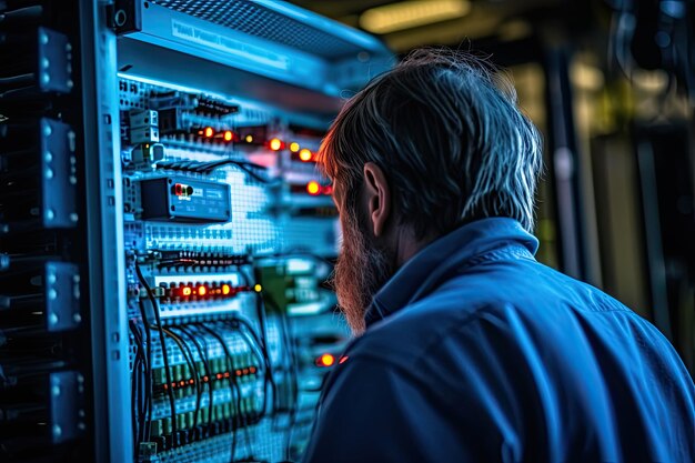 Premium AI Image | electrical engineer programming for automation ...