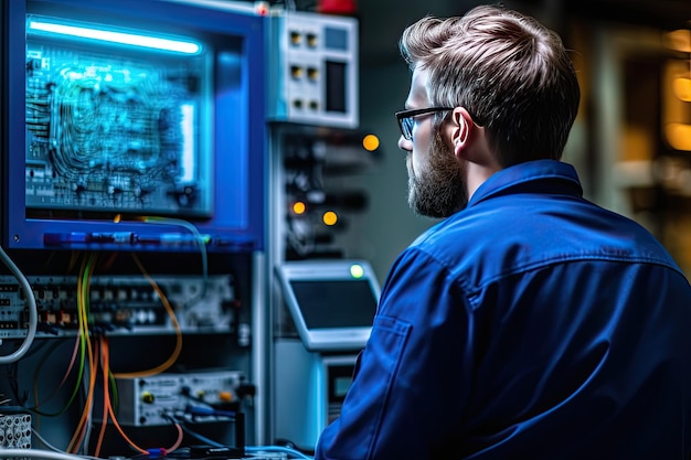 Premium Photo | Electrical engineer programming for automation ...