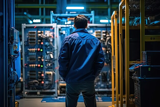 Premium AI Image | electrical engineer programming for automation ...