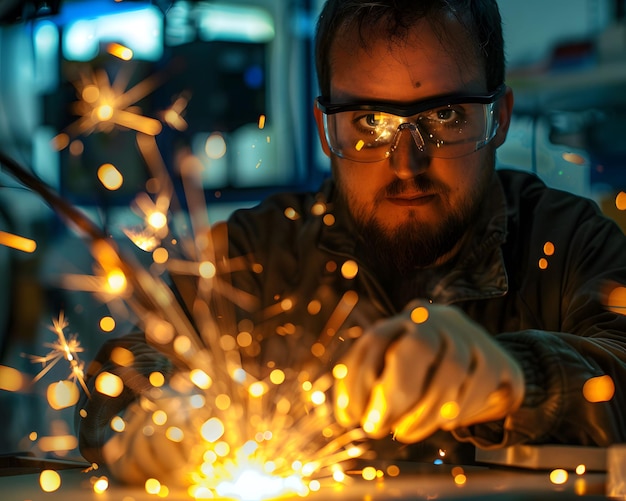 Electrical engineer testing a new circuit