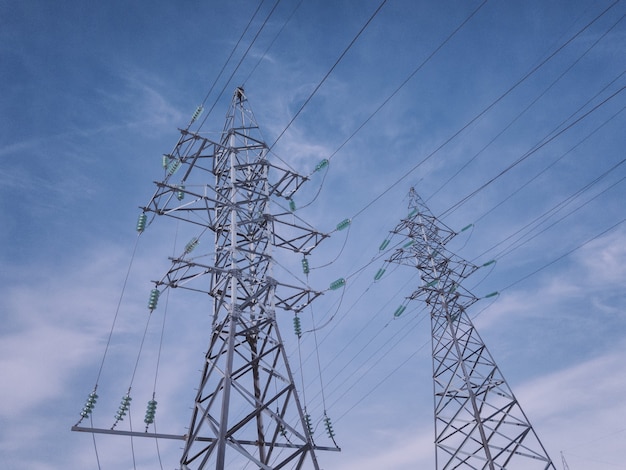 Electrical highvoltage power lines and towers