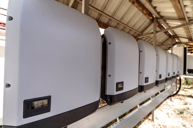 Photo electrical panel. controls and switches. boxes of distribution of an electricity.