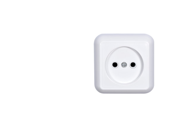 Electrical power socket isolated on white