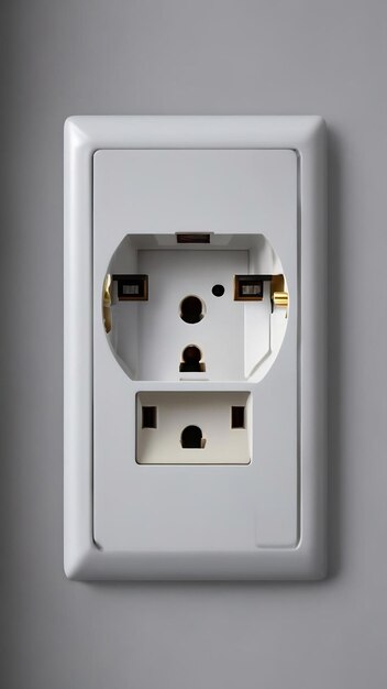 Electrical socket plugs in dark close up photo