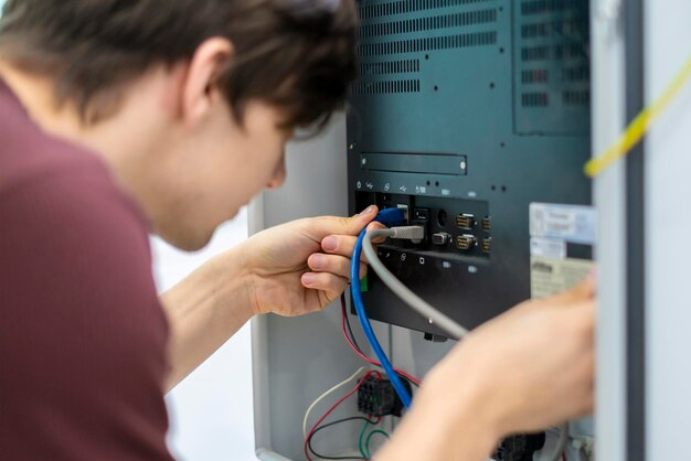 electrician adjust or install communication in electrical panel b