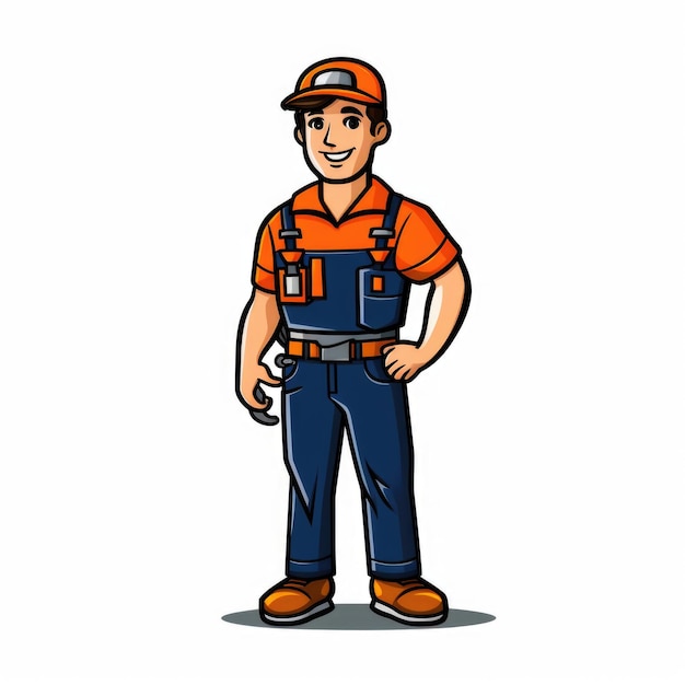 Electrician isolated cartoon character