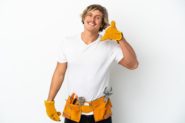 Electrician man over isolated background