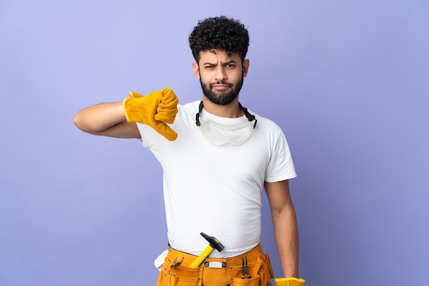 Electrician man over isolated background