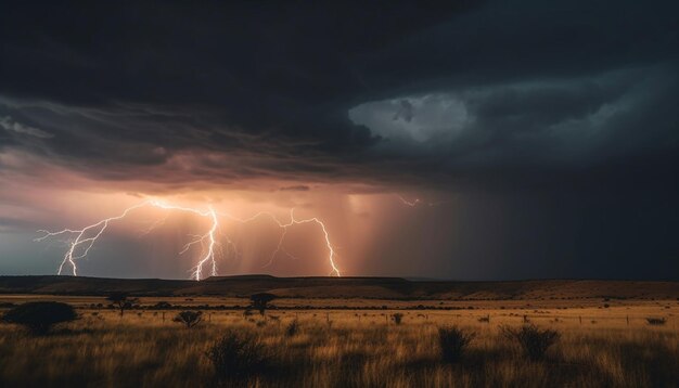 Electricity crackles as storm clouds gather danger generated by AI