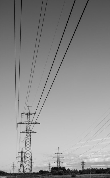 Photo electricity pylon against clear sky