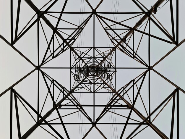 an electricity pylon with the words power on the top