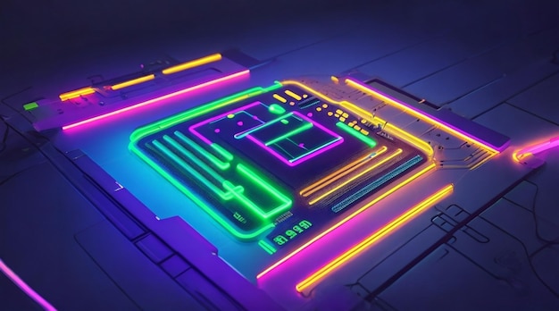 Electrifying Circuitry Neon Line Chip Set